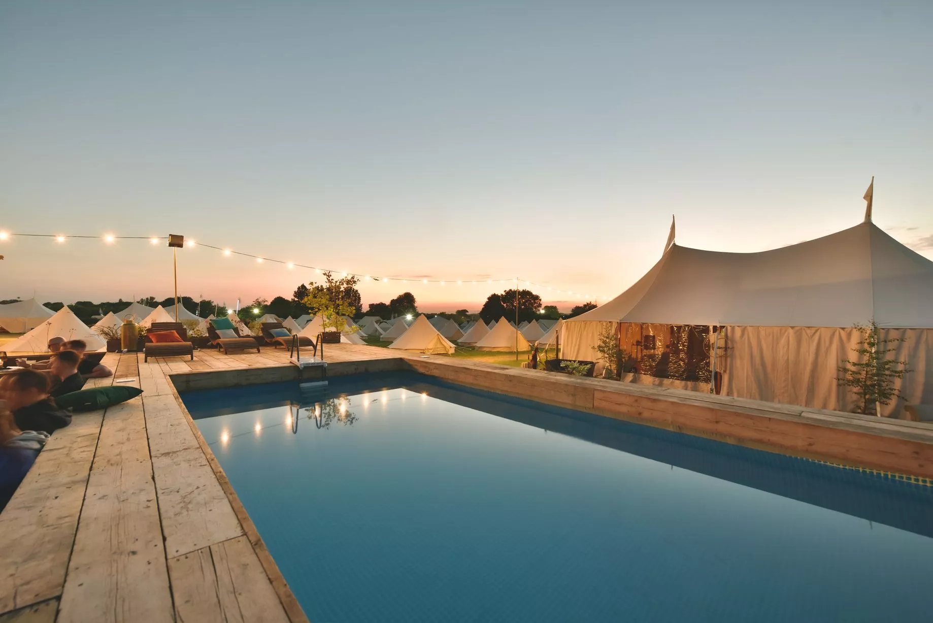 Luxury Lodge at Glastonbury Festival with premium interiors and hotel-quality amenities