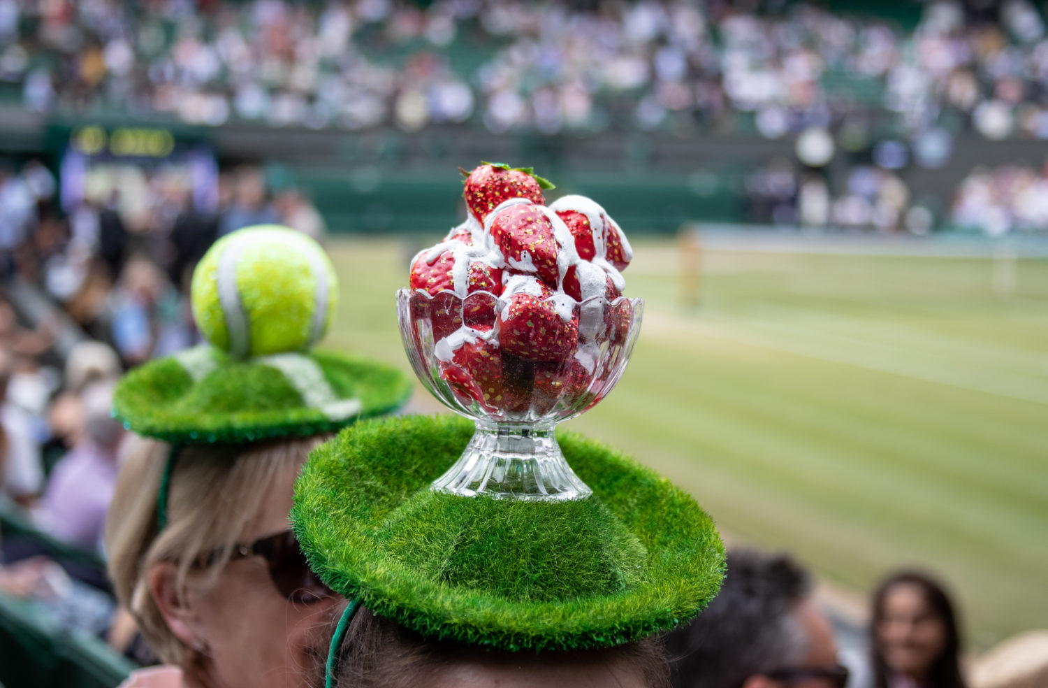 A freshly prepared bowl of strawberries and cream, a Wimbledon tradition.
