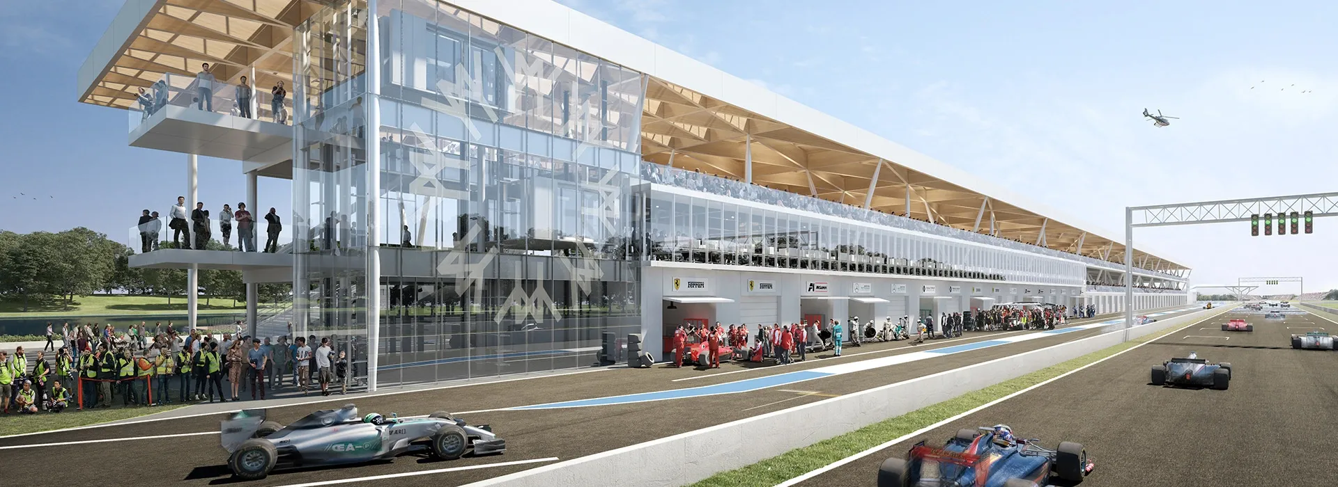 Luxurious Paddock Club hospitality area at the Canadian Grand Prix