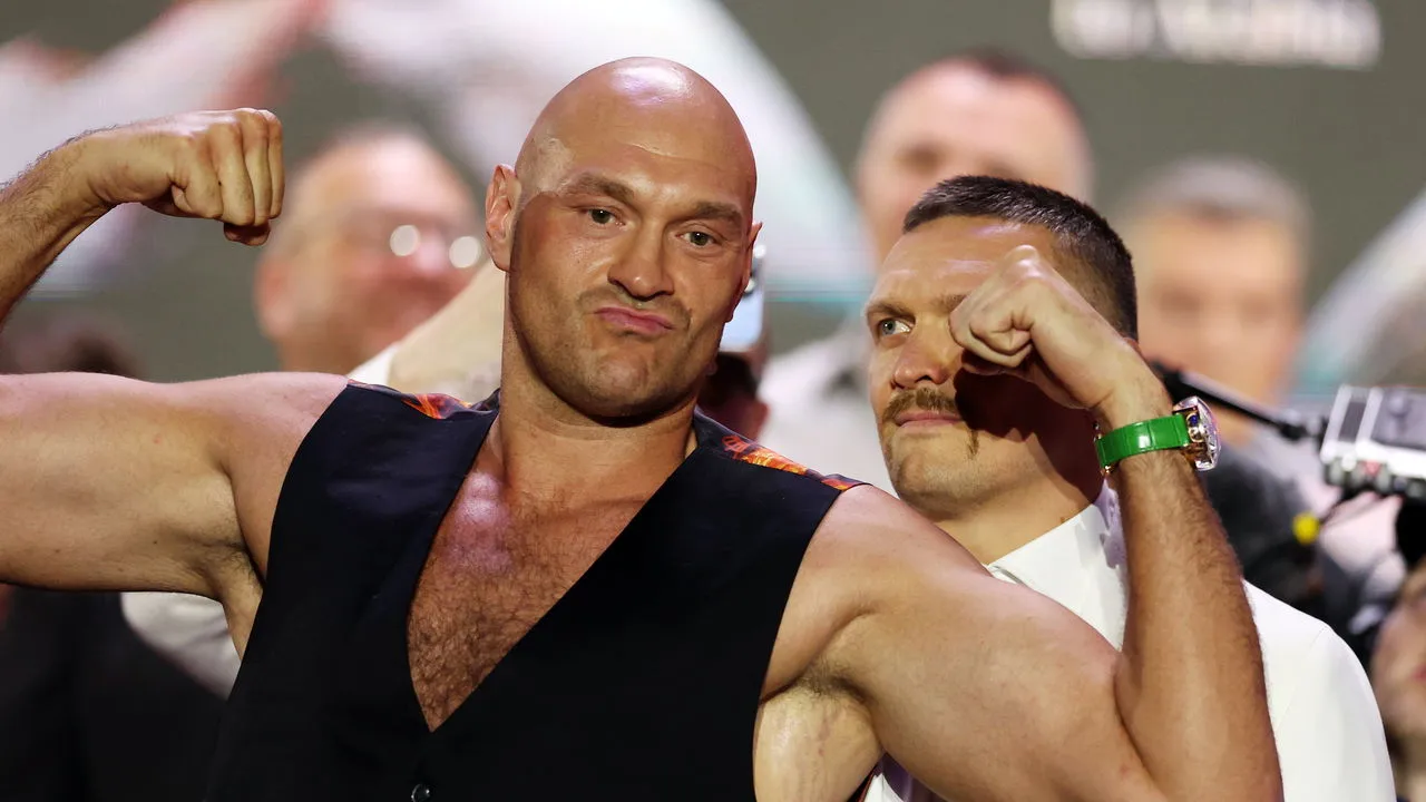 Promotional artwork for the Fury vs Usyk 3 trilogy fight at Wembley Stadium.