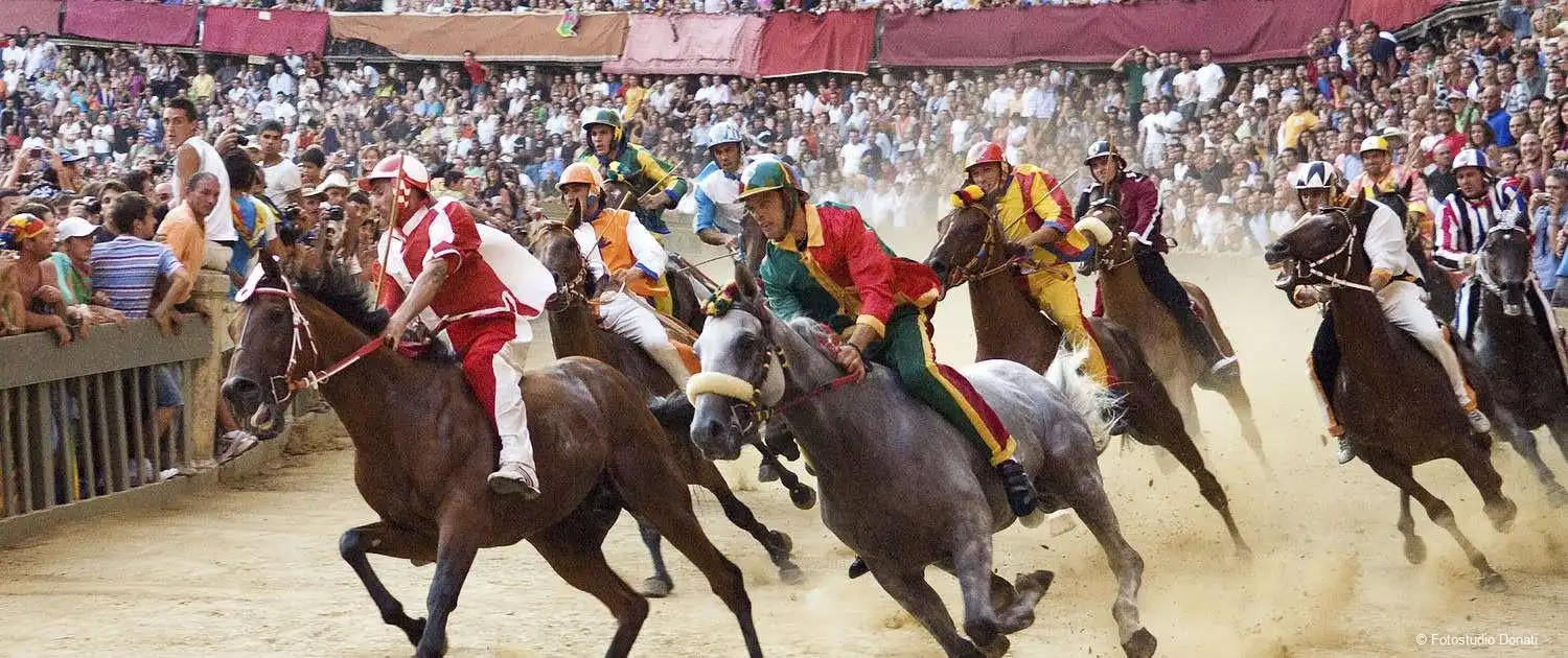 Palio celebrations in Siena streets