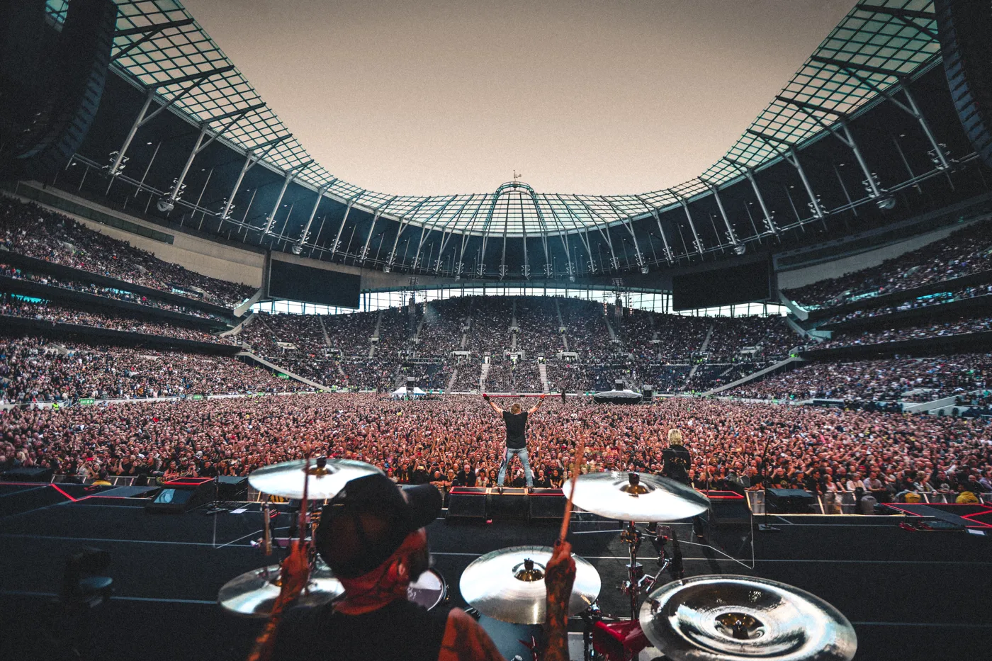 London Stadium in Queen Elizabeth Olympic Park lit up for a concert