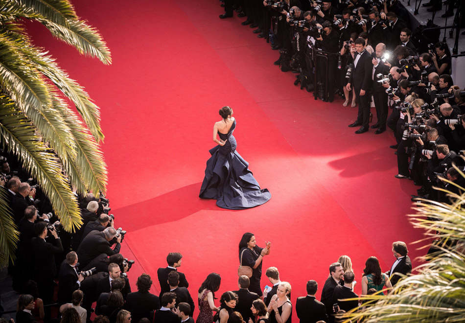 View of the Palais des Festivals and Croisette during Cannes Film Festival.